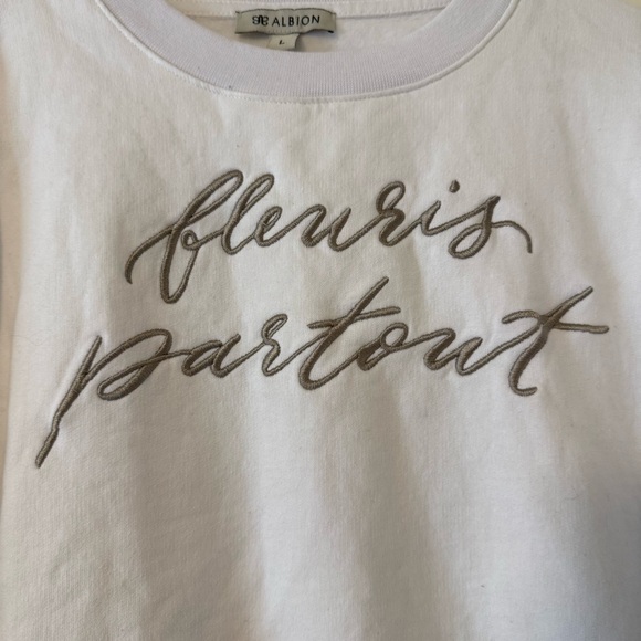 Albion Fleur Crew Neck Sweatshirt White - Picture 6 of 12